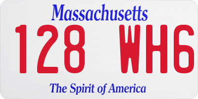 MA license plate 128WH6
