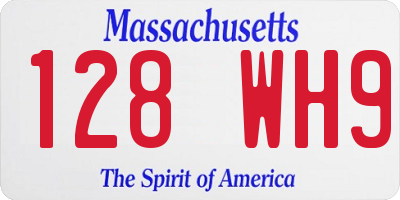 MA license plate 128WH9