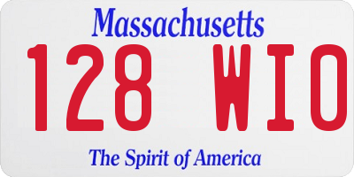 MA license plate 128WI0