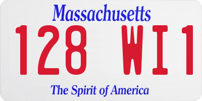 MA license plate 128WI1
