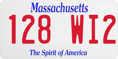 MA license plate 128WI2