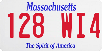 MA license plate 128WI4