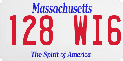 MA license plate 128WI6