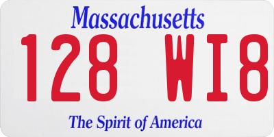 MA license plate 128WI8