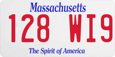 MA license plate 128WI9