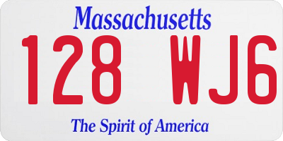MA license plate 128WJ6