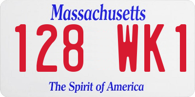 MA license plate 128WK1