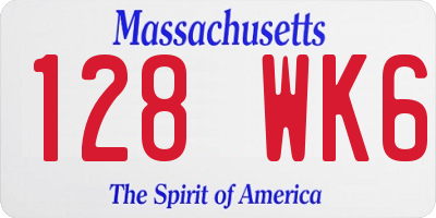 MA license plate 128WK6