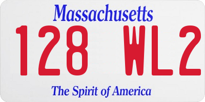 MA license plate 128WL2