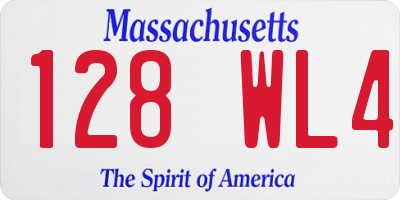 MA license plate 128WL4