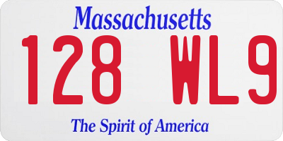 MA license plate 128WL9
