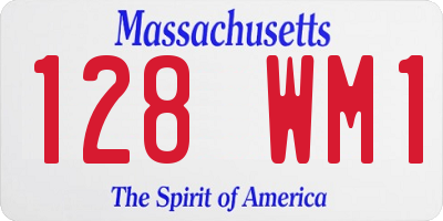 MA license plate 128WM1