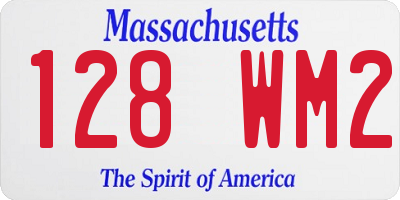 MA license plate 128WM2