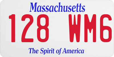 MA license plate 128WM6