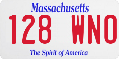 MA license plate 128WN0