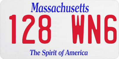 MA license plate 128WN6