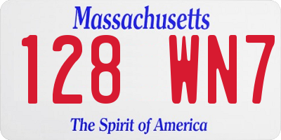 MA license plate 128WN7