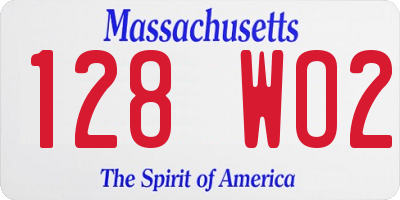 MA license plate 128WO2