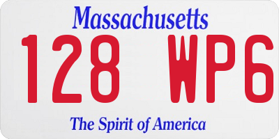 MA license plate 128WP6