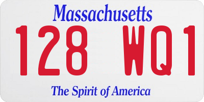 MA license plate 128WQ1