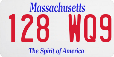 MA license plate 128WQ9
