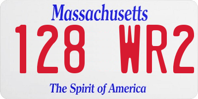 MA license plate 128WR2
