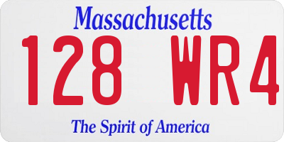 MA license plate 128WR4