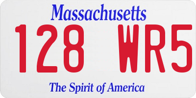 MA license plate 128WR5