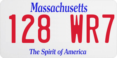 MA license plate 128WR7