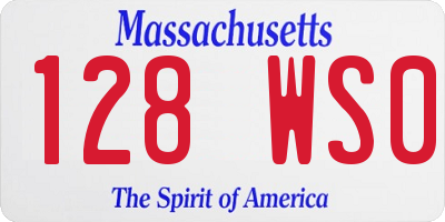 MA license plate 128WS0