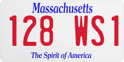 MA license plate 128WS1