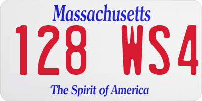 MA license plate 128WS4