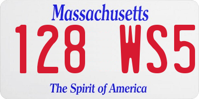 MA license plate 128WS5
