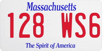 MA license plate 128WS6