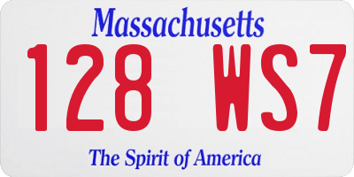 MA license plate 128WS7
