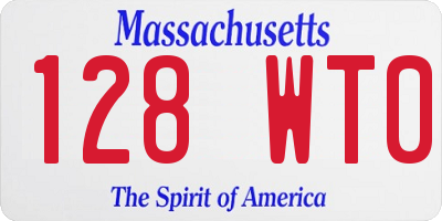 MA license plate 128WT0