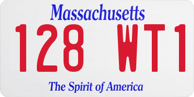 MA license plate 128WT1