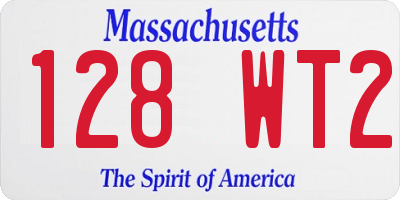 MA license plate 128WT2