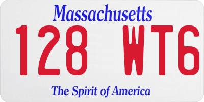 MA license plate 128WT6