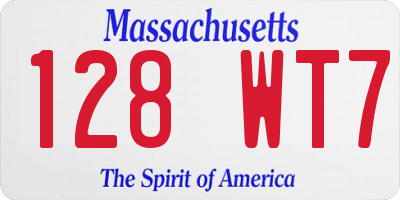 MA license plate 128WT7