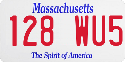MA license plate 128WU5