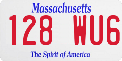 MA license plate 128WU6