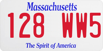 MA license plate 128WW5