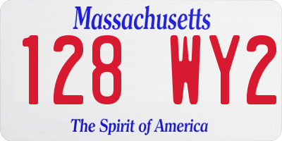 MA license plate 128WY2