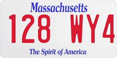 MA license plate 128WY4
