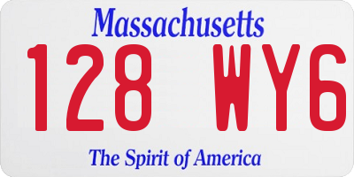 MA license plate 128WY6