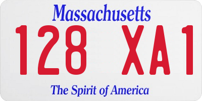 MA license plate 128XA1
