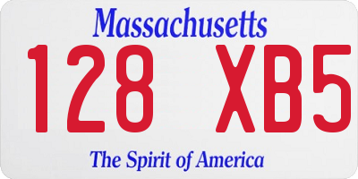 MA license plate 128XB5