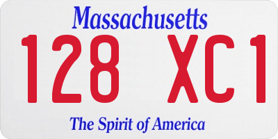 MA license plate 128XC1