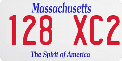 MA license plate 128XC2